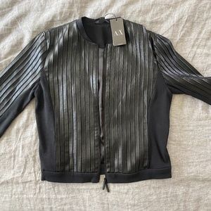 Armani Exchange Black Pleather Jacket